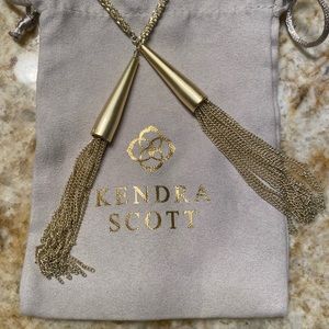 Kendra Scott long soft gold necklace with tassels